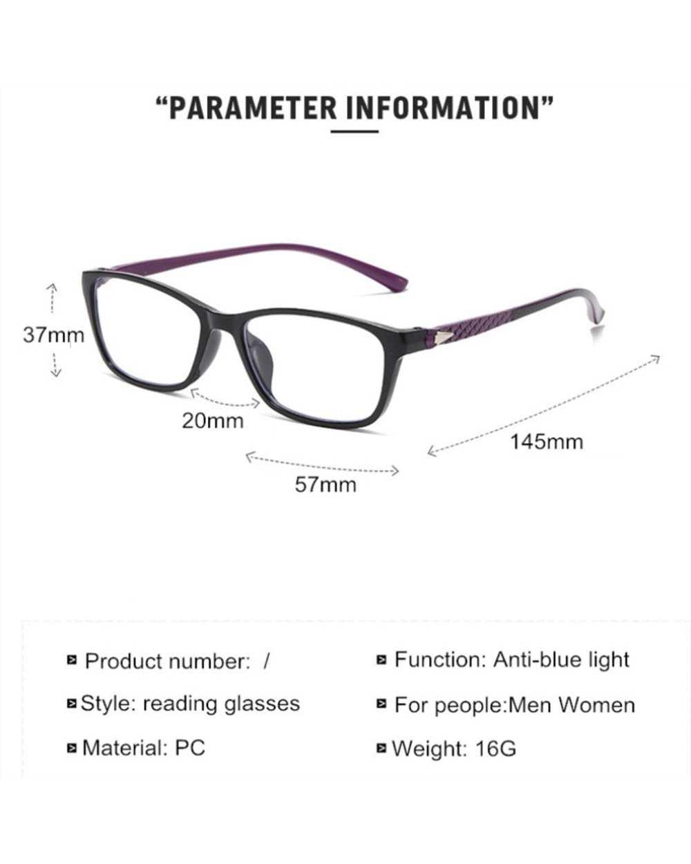 Classic Anti-Blue Light Reading Glasses Women Men Optical Eyeglasses Computer Presbyopia Glasses+1.0+1.5+2.0+2.5+3.0+3. front-5