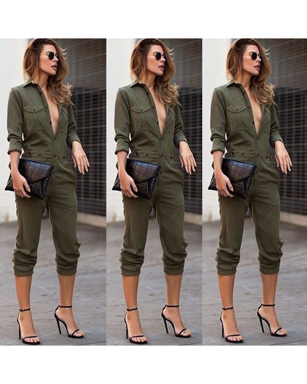 Hot Sale Summer Ladies Women Jumpsuits Clubwear Playsuit Bodycon Party Sexy Long Sleeve Jumpsuit Romper Trousers 2019 Ne front-5