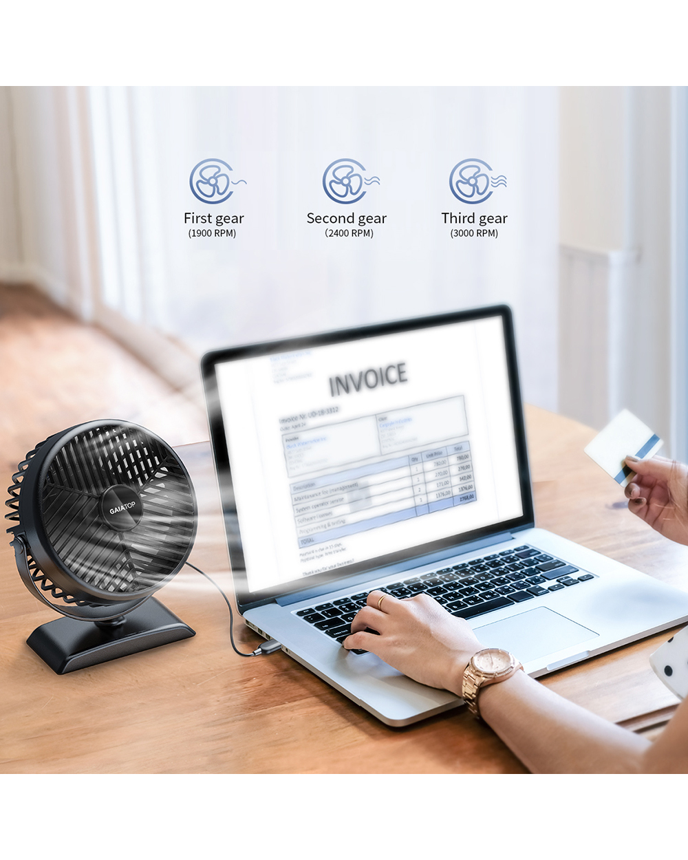 Portable Fan Mini Cooling USB Desk Fan front-1