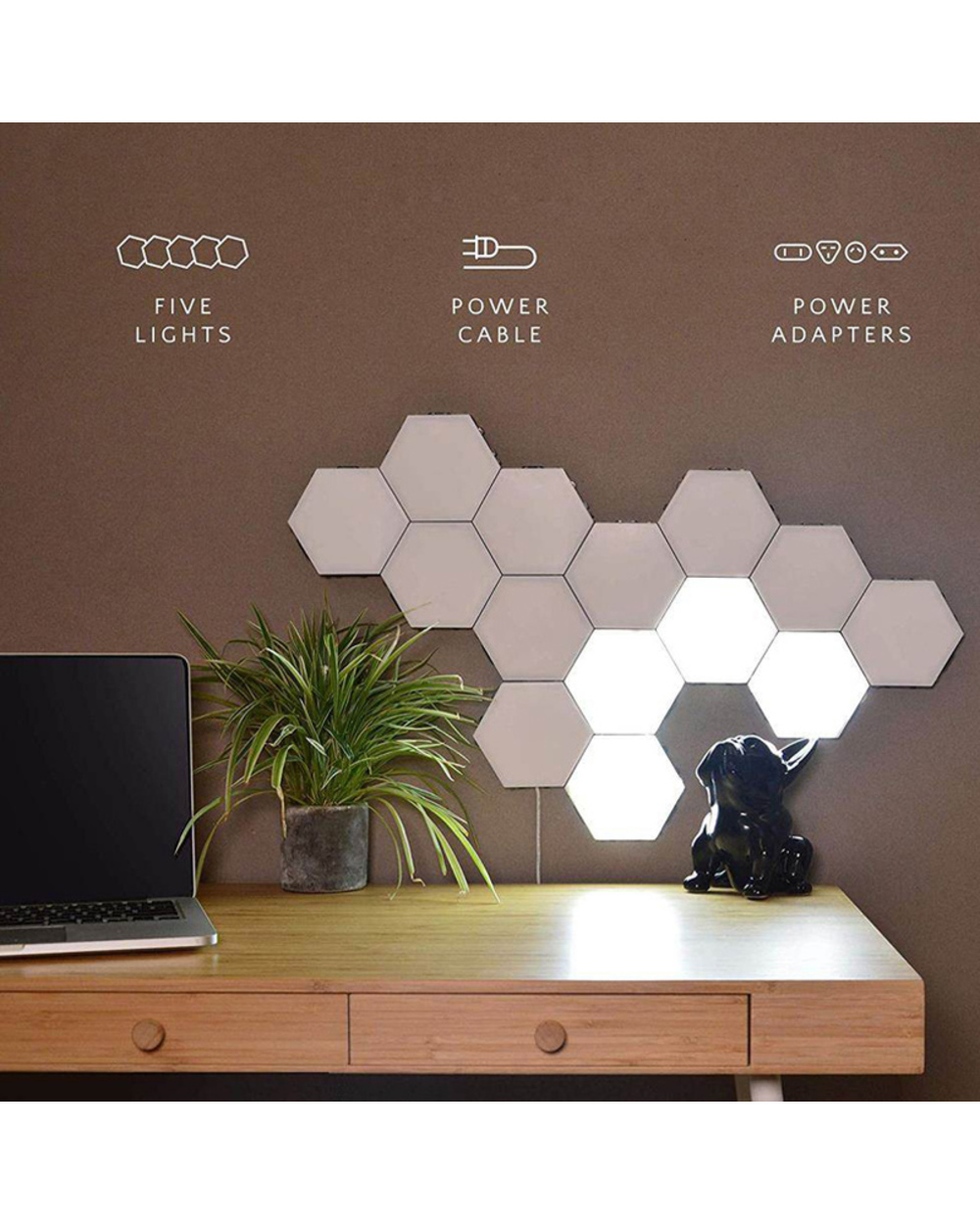 Home Decor Lighting Sensitive Hexagonal Lamps Led Night Light Magnetic Decoration Wall Lamp Touch Control Quantum Modul front-2