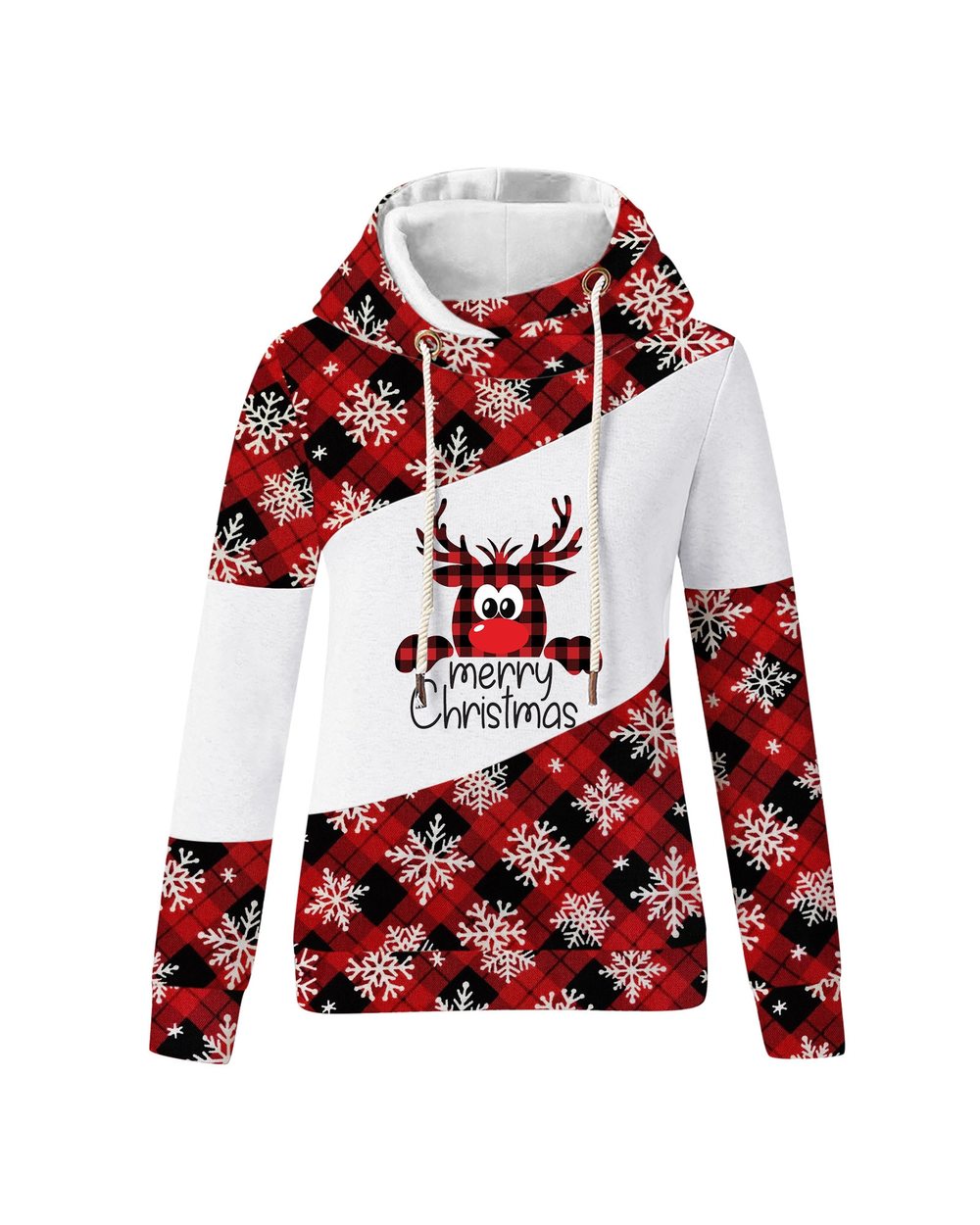 Women Lady Jumper Pullover Sweater Coat Tartan front-4