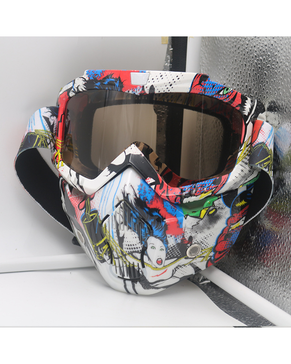 Motorcycle Goggles With Mask Motorcycle Accessrioes Moto Glasses ATV Ski Off Road Helmet front-3