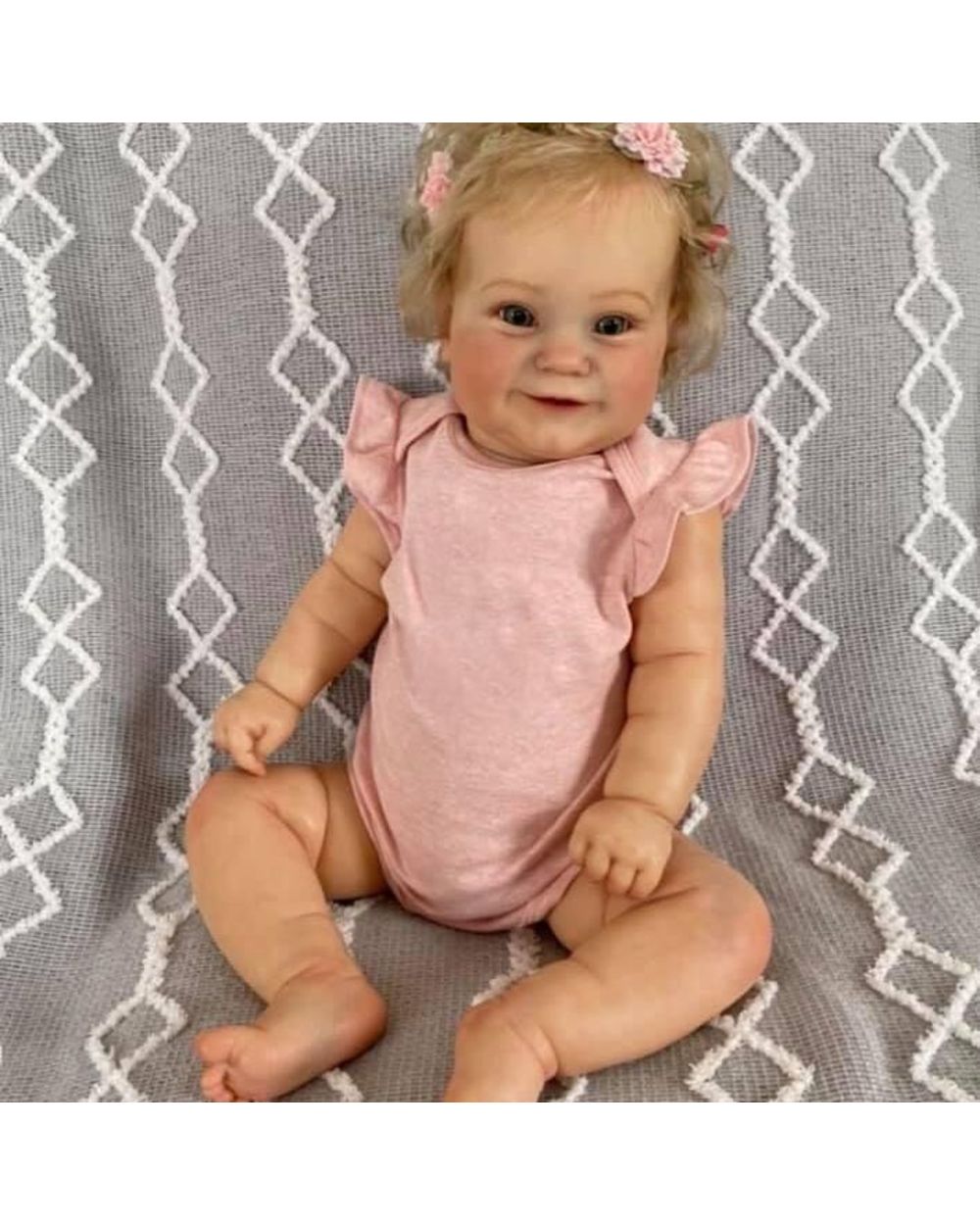 60CM 50CM Reborn Toddler Popular Maddie Cute Girl Doll with Rooted Blonde hair Soft Cuddle Body High Quality Handmade front-0