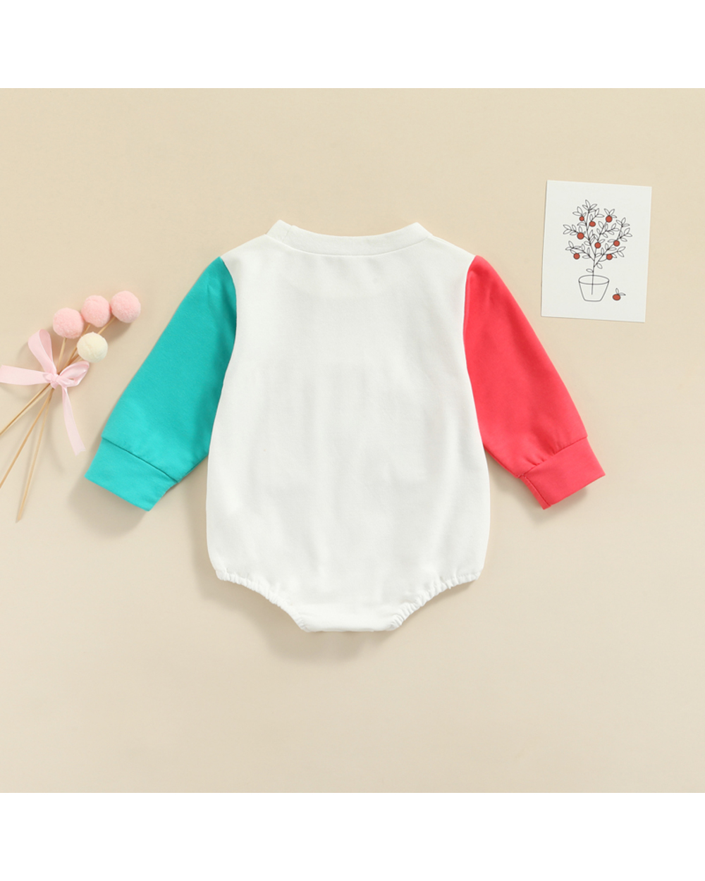 Focusnorm 0-24M Baby Girls Boys Autumn Jumpsuits Rainbow Pattern Long Sleeve Color Patchwork Button Romper Outwears front-5