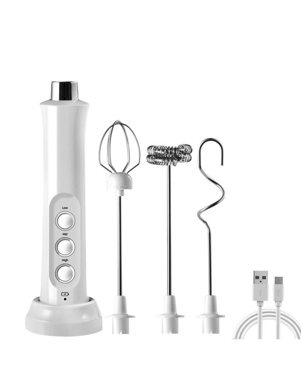 Portable Rechargeable Electric Milk Frother Foam Maker Wireless Handheld Foamer High Speeds Drink Mixer Coffee Frothing front-5