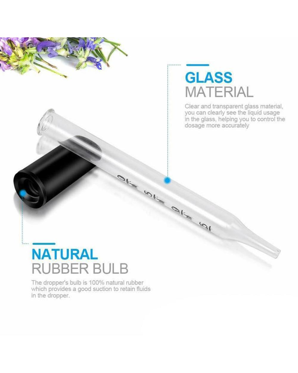 10Pcs Glass Scale Dropper Rubber Head Scale Pipette Dropper Essential Oil Bottle Straw Multi-Purpose Droppers For Schoo front-1
