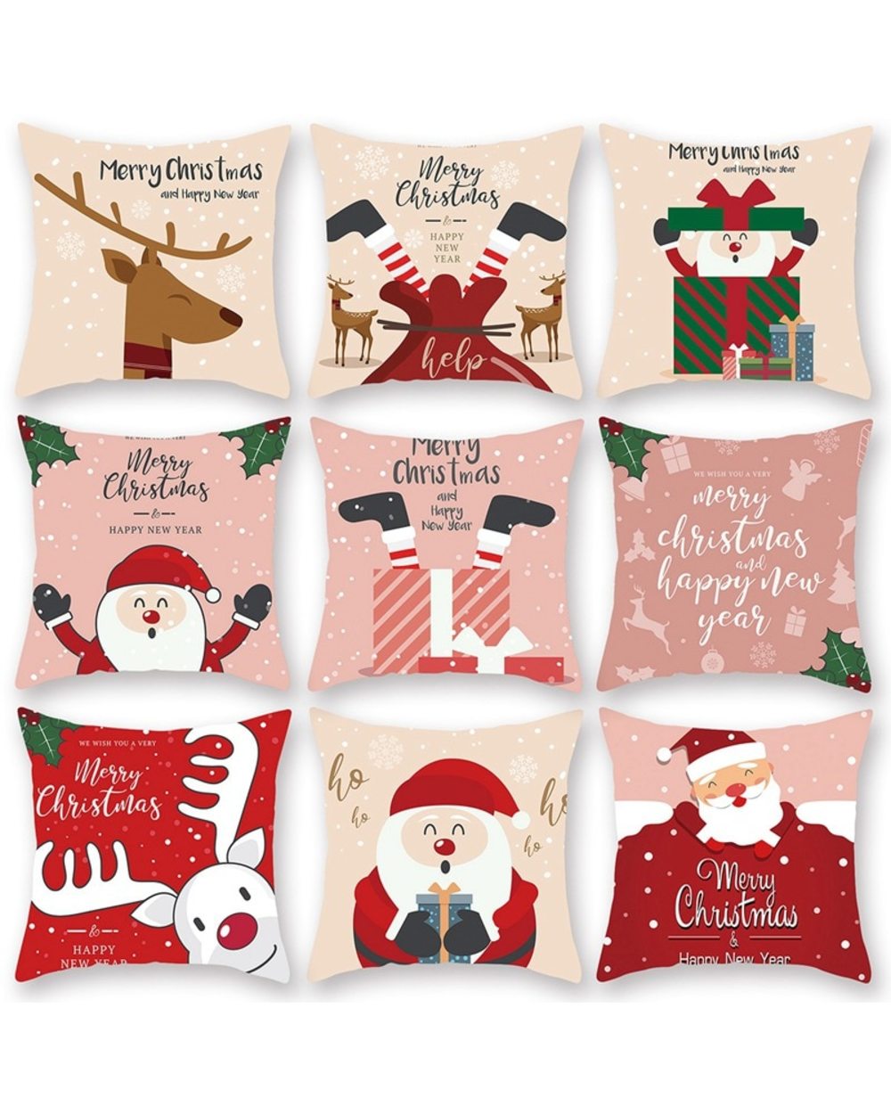 Merry Christmas Cushion Cover Santa Claus front-1