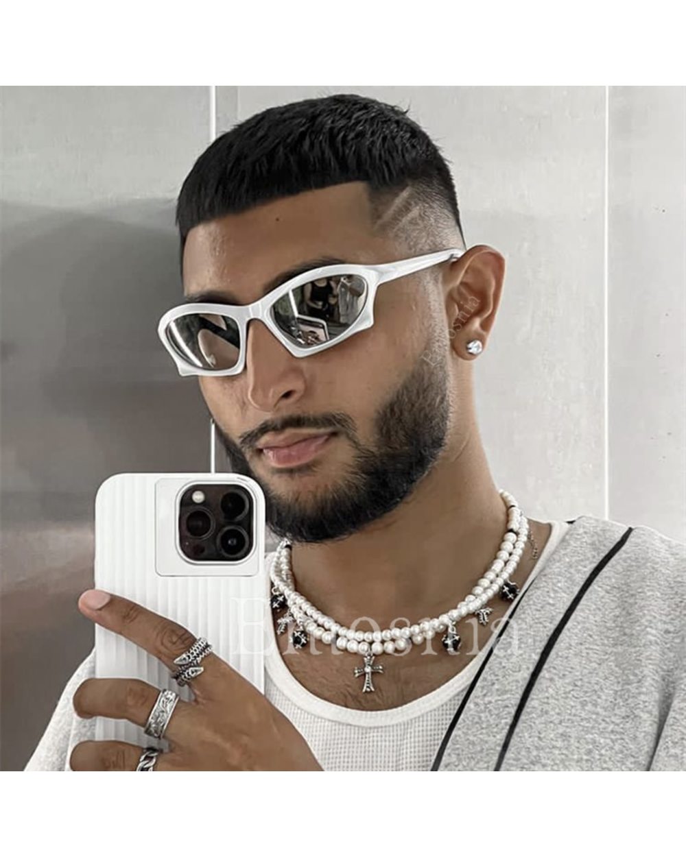 Emosnia Trend Steampunk Sunglasses Goggle Women Men Fashion Sun Glasses Punk Eyewear Female Y2k Mirror Shades Eyeglasse front-0