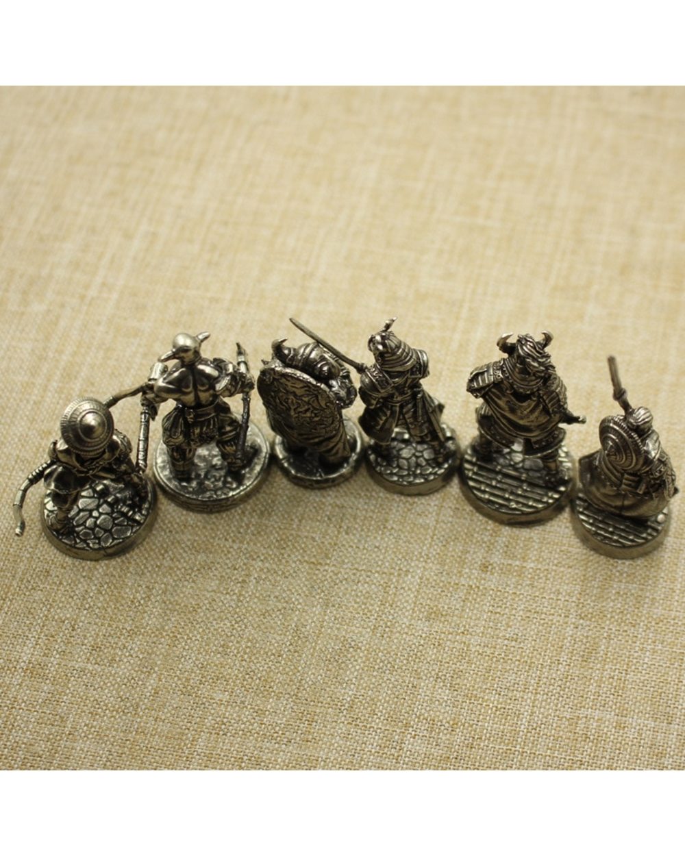 White Copper Japanese Shogunate Samurai Figurines Vintage Metal Soldiers Model Statue Desktop Ornament Toy Decoration front-3