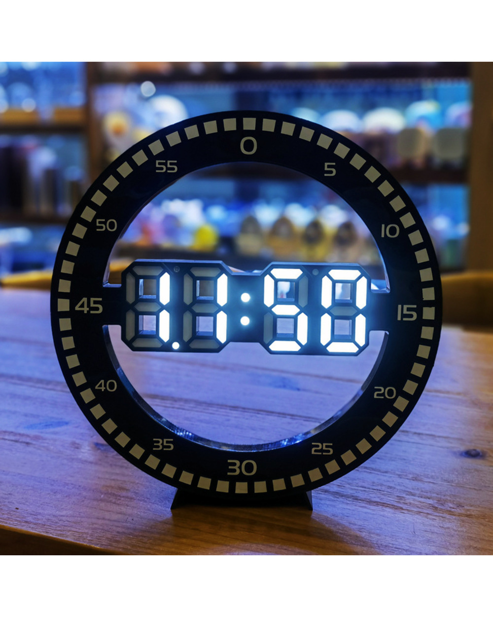 Modern Led Digital Wall Clock 3D Luminous Mute Electronic Creativity Wall Clock Led Wall Clock Jump Second Clock Home D front-2