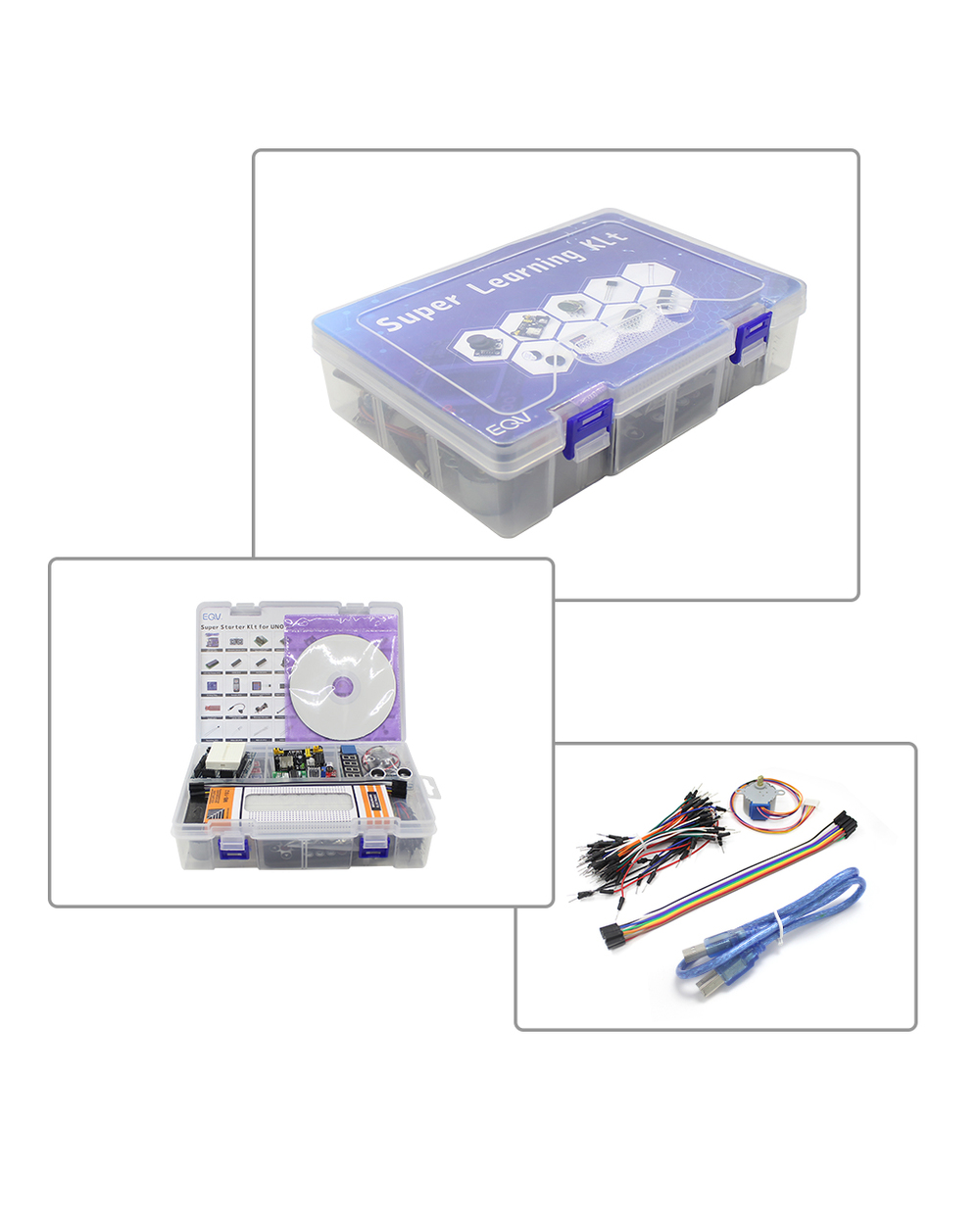 Eqv Super Starter Kit For Arduino Uno R3 - Uno R3 Breadboard / Step Motor / Sg90 Servo / 1602 Lcd / Jumper Wire / Cd Tu front-5
