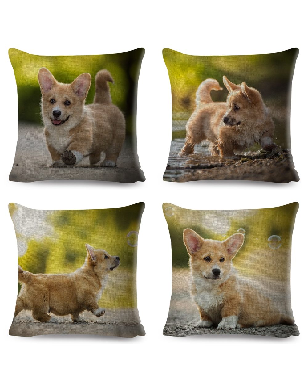 Corgi Pembroke Dog Printed Pillowcase Decor Pet Animal Cushion Cover for Sofa Home Pillow Case front-2
