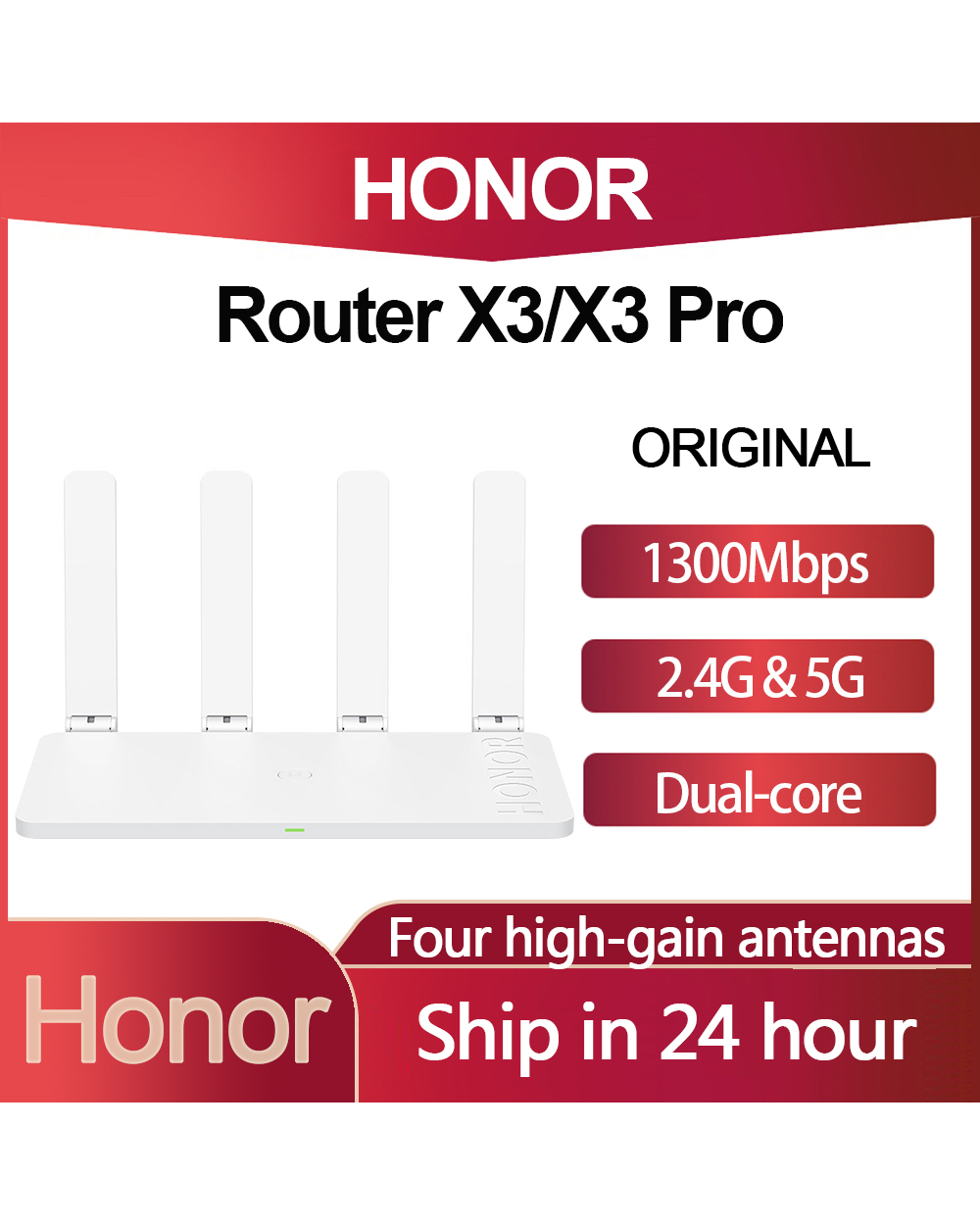 Router X3 /X3 Pro 1300M Wireless Dual Gigabit 2.4G/5G Wifi With 4 High Gain Antennas Through The Wall High-Speed Router front-0