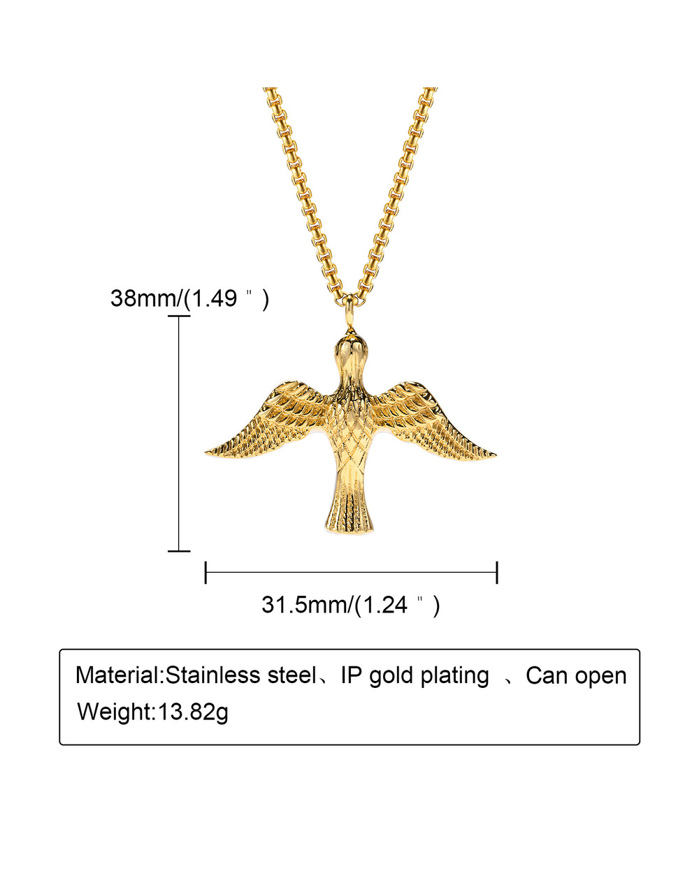 Phoenix, Eagle,Falcon,Firebird Urn Amulet Necklace for Ashes ,Cremation Jewelry , Memorial Gift Necklace front-3