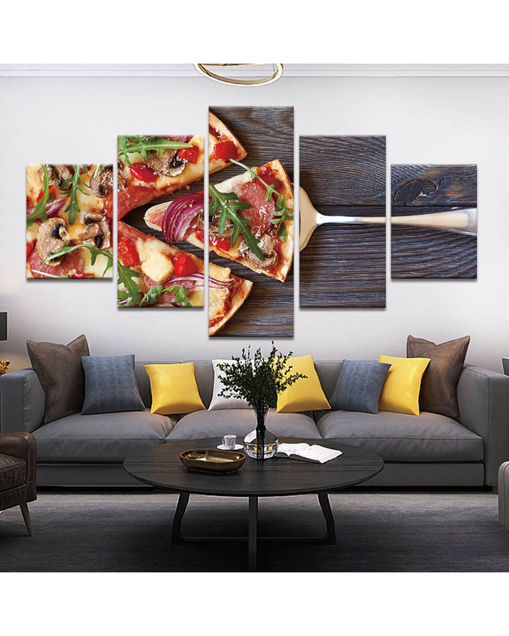 Pizza Food Slices Picture Food 5 Panel Canvas Art Wall Decor front-2