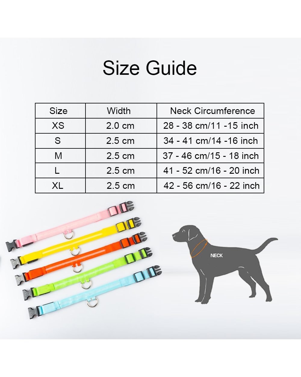 USB Charging/Battery replacement Led Dog Collar Anti-Lost Collar For Dogs Puppies Dog Collars Leads LED front-5