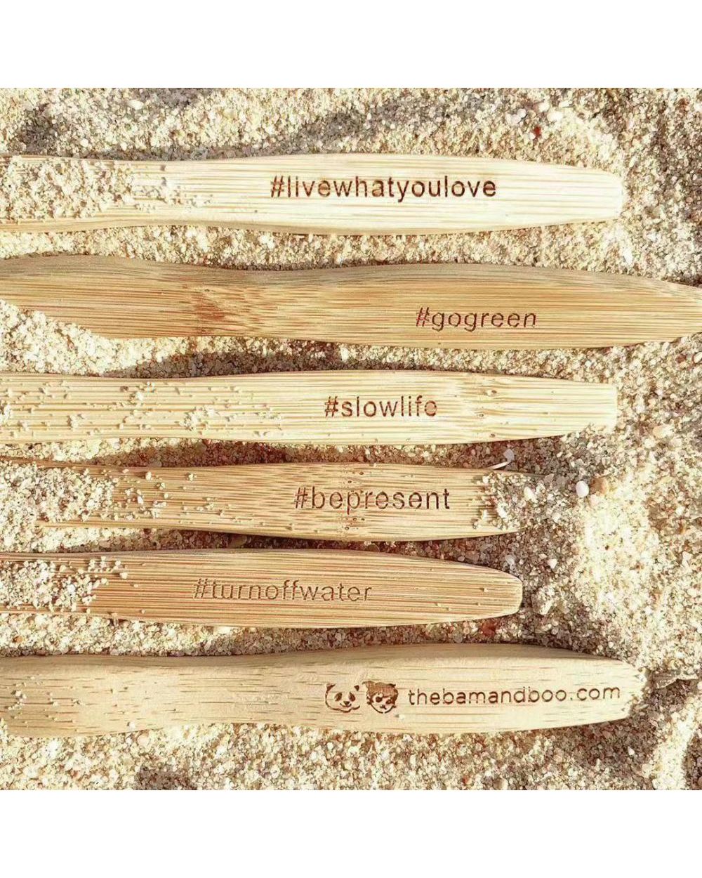 100Pcs Eco Friendly Bamboo Reusable Toothbrushes front-4