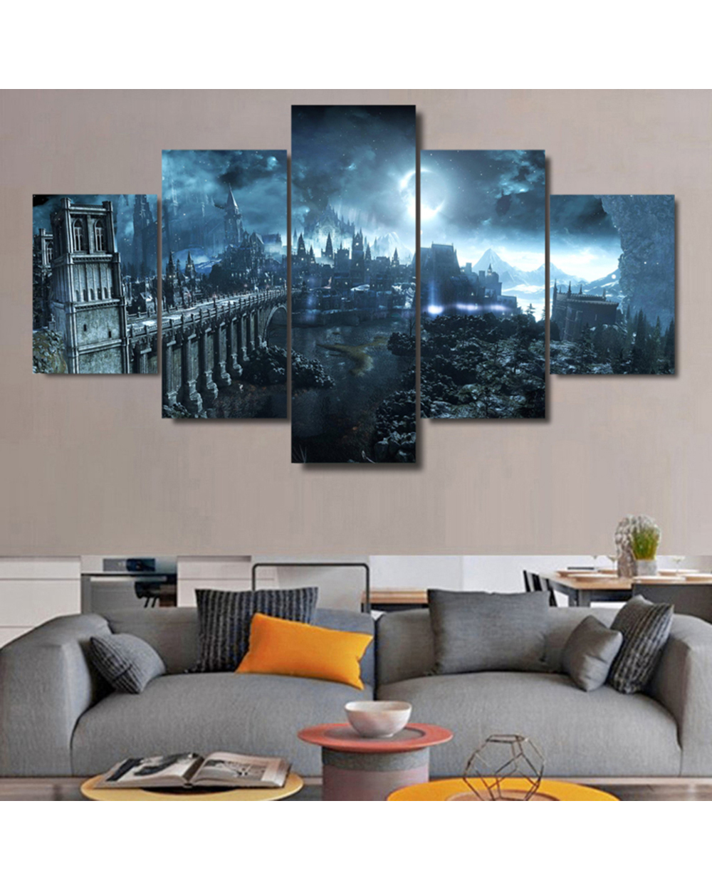 Pictures Wall Modular Art Home Decoration Frame Hd 5 Panel Game Dark Souls For Living Room Modern Print Poster Cuadros front-0
