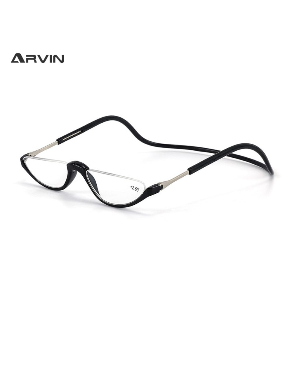 Ultralight Hanging Stretch Reading Glasses Men Women Trendy Half Frame Lens Presbyopic Eyeglasses Unisex Diopter +1.0 1 front-4