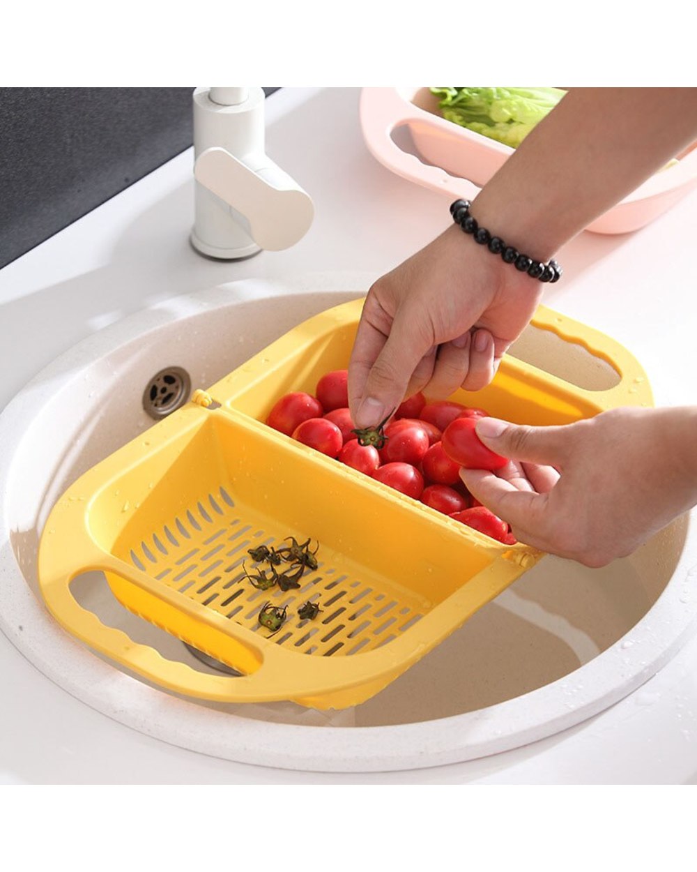 Multifunctional Kitchen Collapsible Drain Basket front-1