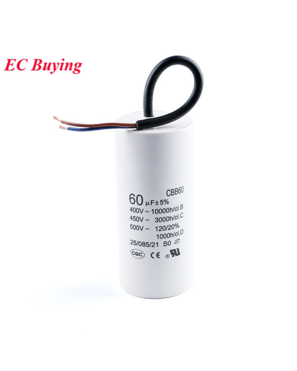 Motor Run Capacitors Cbb60 450V Ac Starting Capacitor 5% 2/4/5/6/8/10/12/14/15/16/18/20/25/30/40/45/70/80Uf For Washing front-3