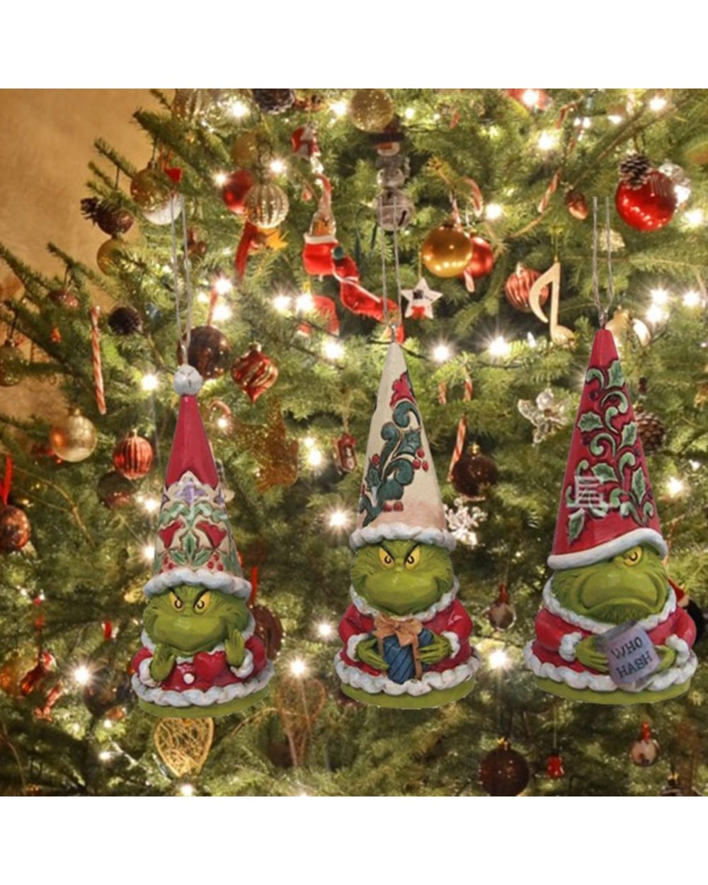 3D Christmas Pendant Christmas Tree Hanging Decoration Resin Xmas Green Hair Monster Ornament New Year Gift tspidy front-3