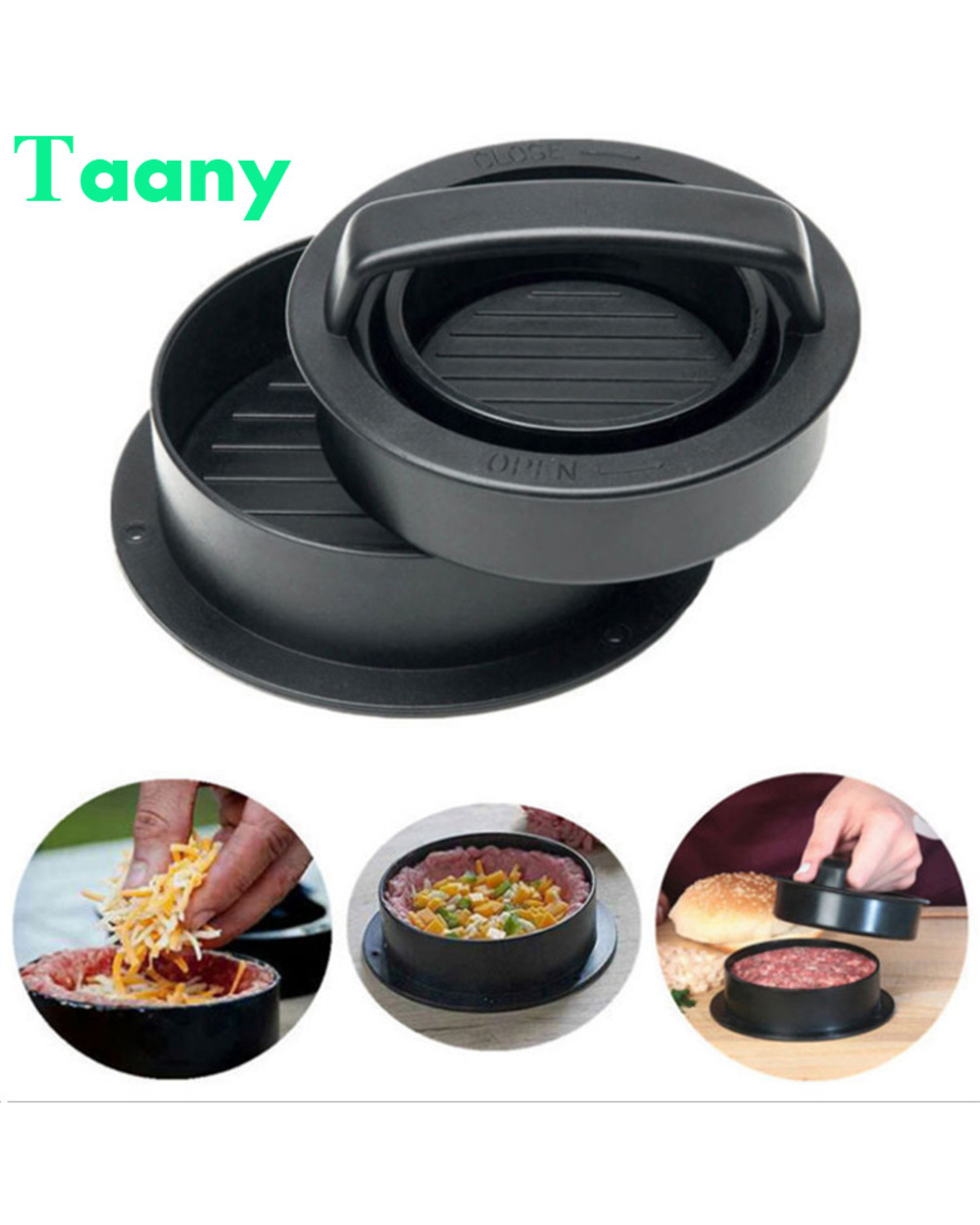 Round Shape Hamburger Press Meat Pie Press Stuffed Burger Mold Hamburger Maker Patty Pastry Tools Non-Stick Beef Burger front-0