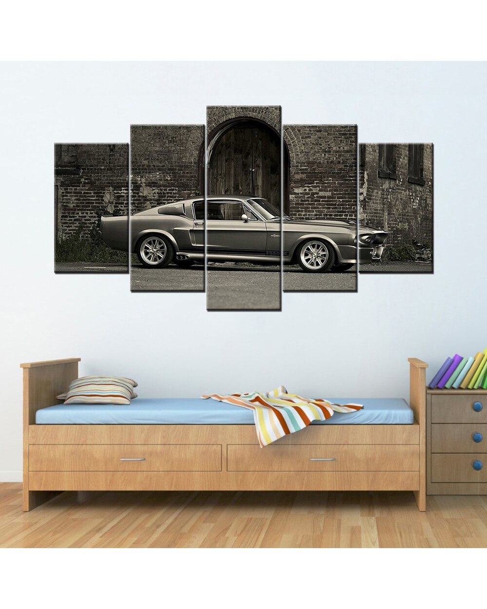 Mustang Shelby Supercar Modern Picture Print Car 5 Panel Canvas Art Wall Decor front-2