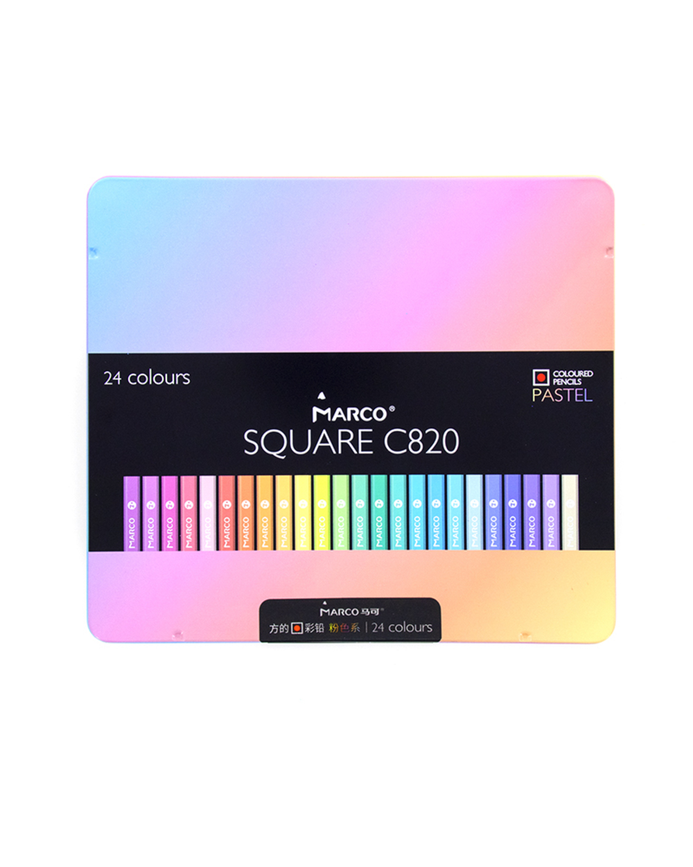 Marco 12/24 Colors New Soft Trendy Pastel Colors Non-Toxic Color Pencil Colour Pencils Set For Coloring School Art Supp front-2
