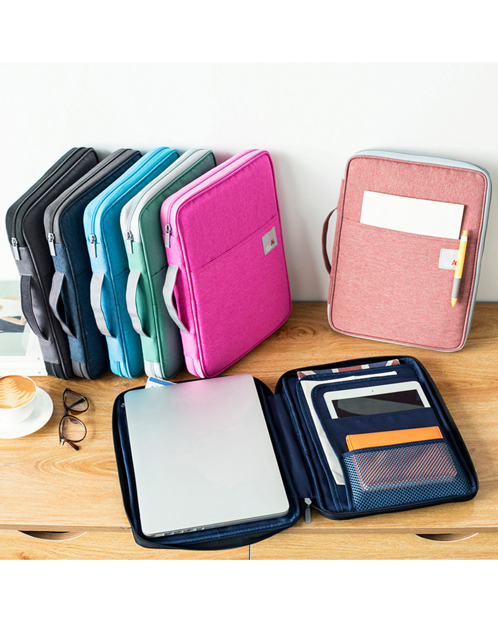 Waterproof Oxfored A4 File Folder Document Bag Business Briefcase Storage Bag For Notebooks Pens Pad Computers Student front-0