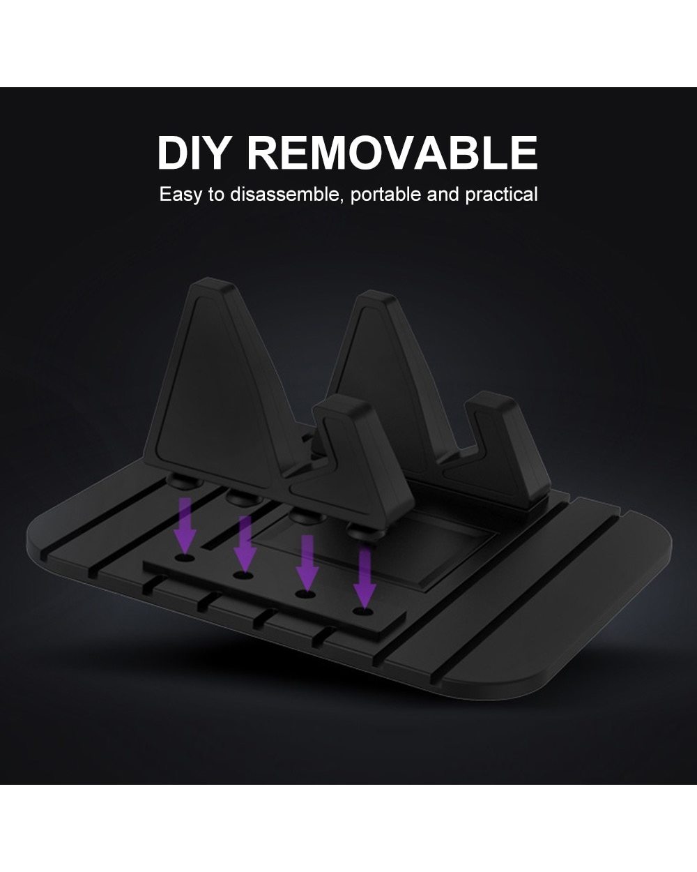 Anti-slip Car Phone Holder Mat Self-adhesive Pad Mount On Dashboard GPS Bracket front-4