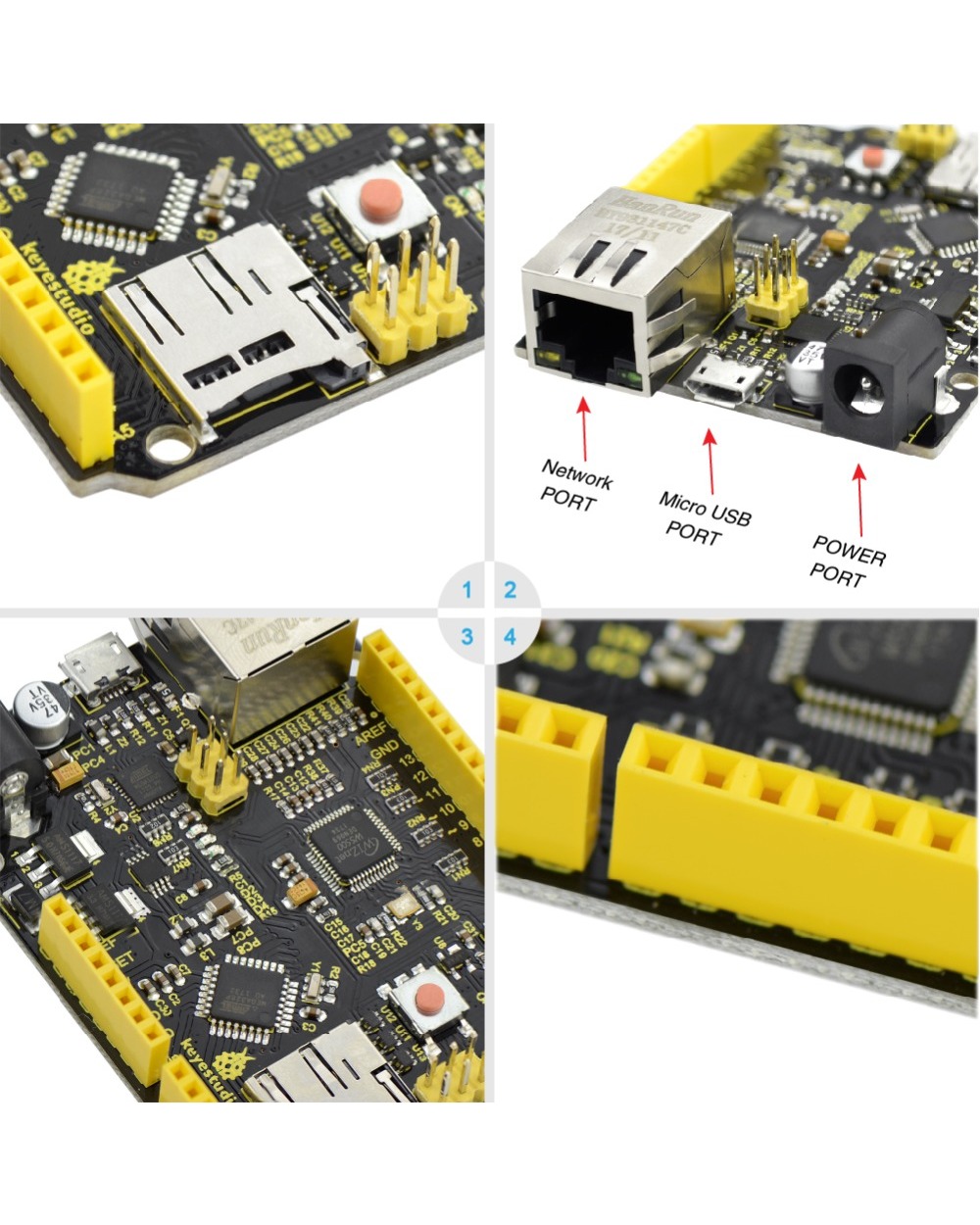 Keyestudio W5500 Ethernet Development Board For Arduino Diy Project (Without Poe) front-3