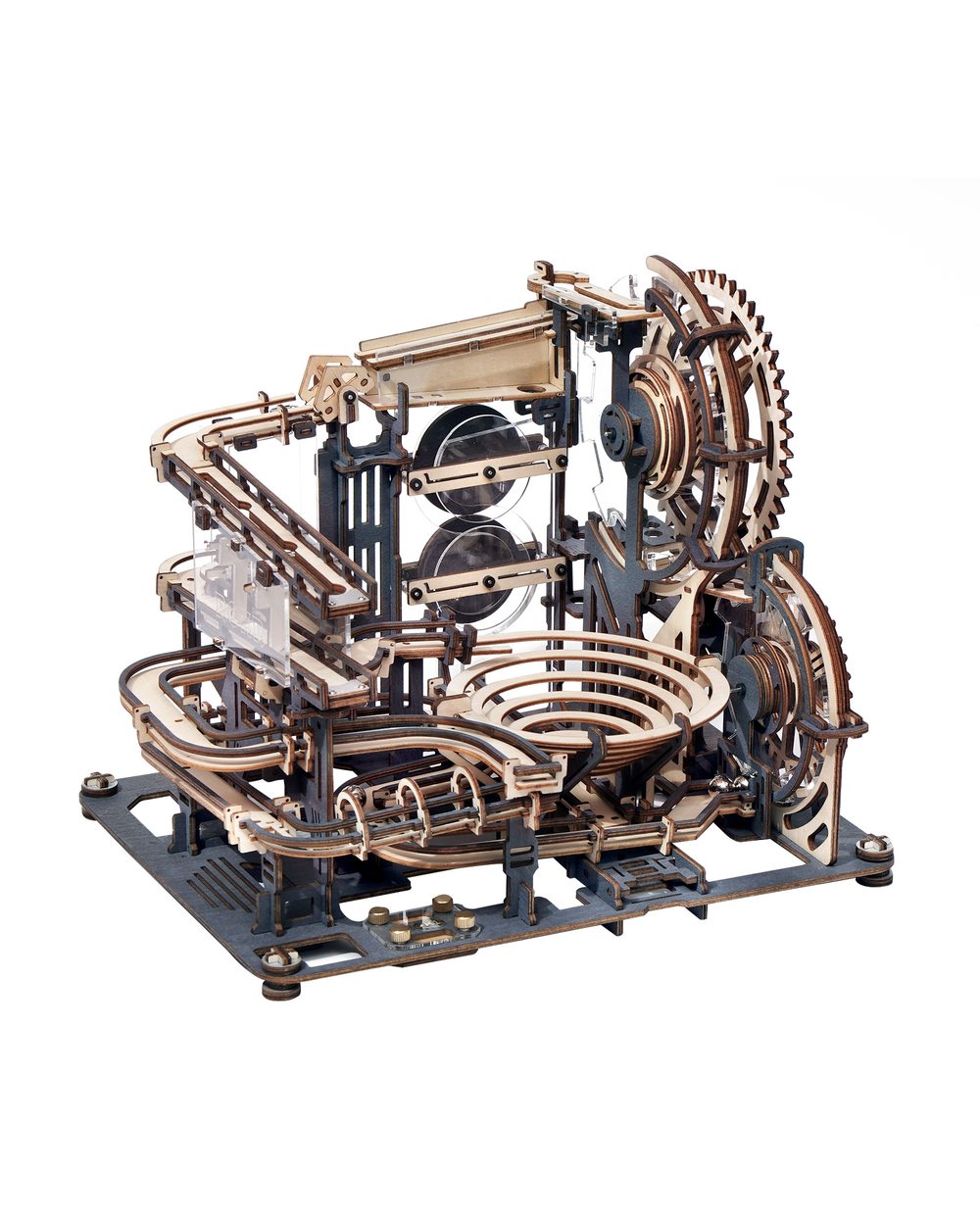 ROKR Marble Night City 3D Wooden Puzzle Games Assembly Waterwheel Model Toys for Children Kids Birthday Gift front-1