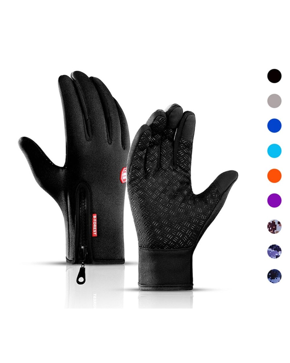 Winter Outdoor Sport Cycling Man Gloves Women Touchscreen Military Fish Waterproof Ski Windproof Non-Slip Fashion Black front-0