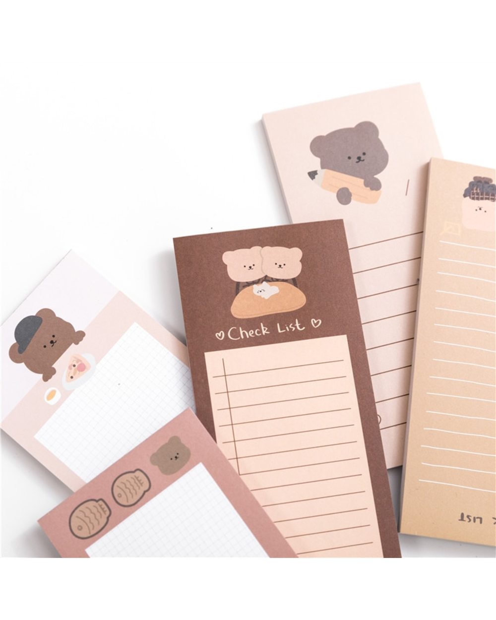 50 Sheets Cute Korean Biscuits Bear Memo Pad Message Notes Decorative Notepad Note check list Memo front-3