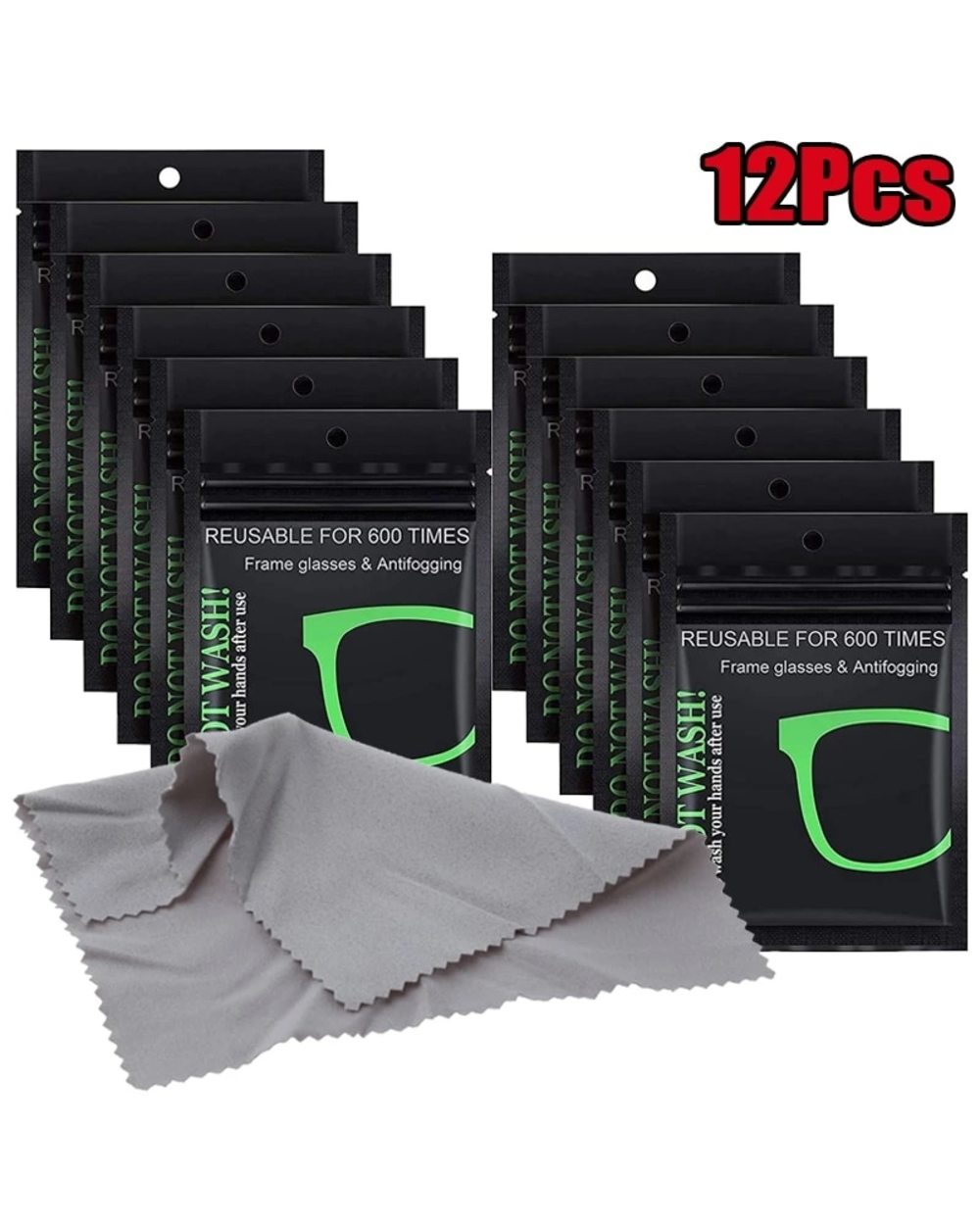 12Pcs Reusable Anti-Fog Wipes Glasses Pre-Moistened Antifog Lens Cloth Defogger Eyeglass Wipe Prevent Fogging For Glass front-0