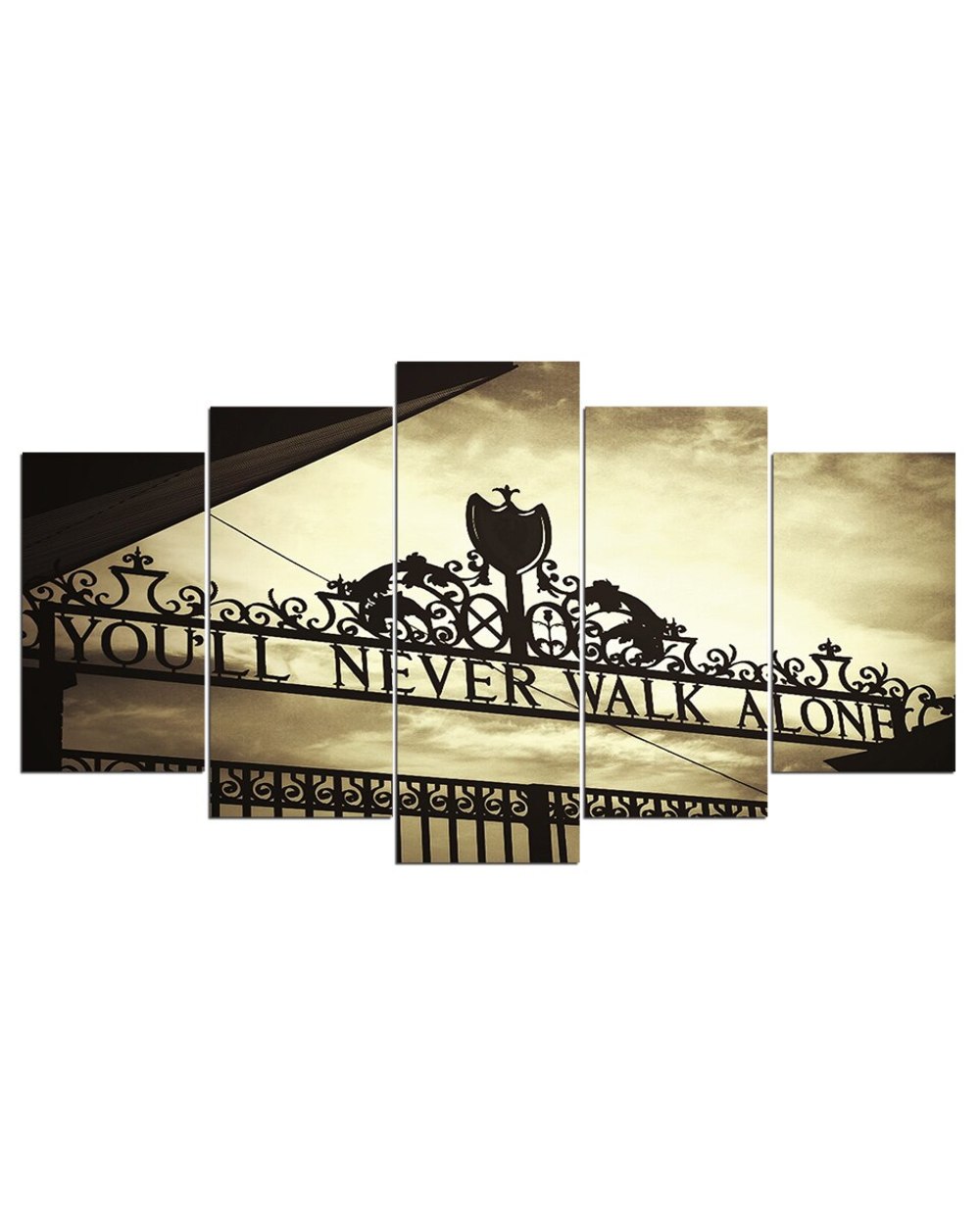 You Will Never Walk Alone Gate Picture Sports 5 Panel Canvas Art Wall Decor front-1