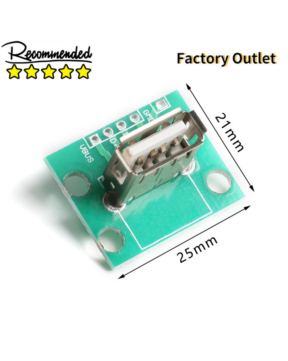 Vertical Usb Microusb Micro Usb 2.0 Female Head A Connector 2.54Mm Pcb Converter Adapter Breakout Board 180 Degree Vert front-2