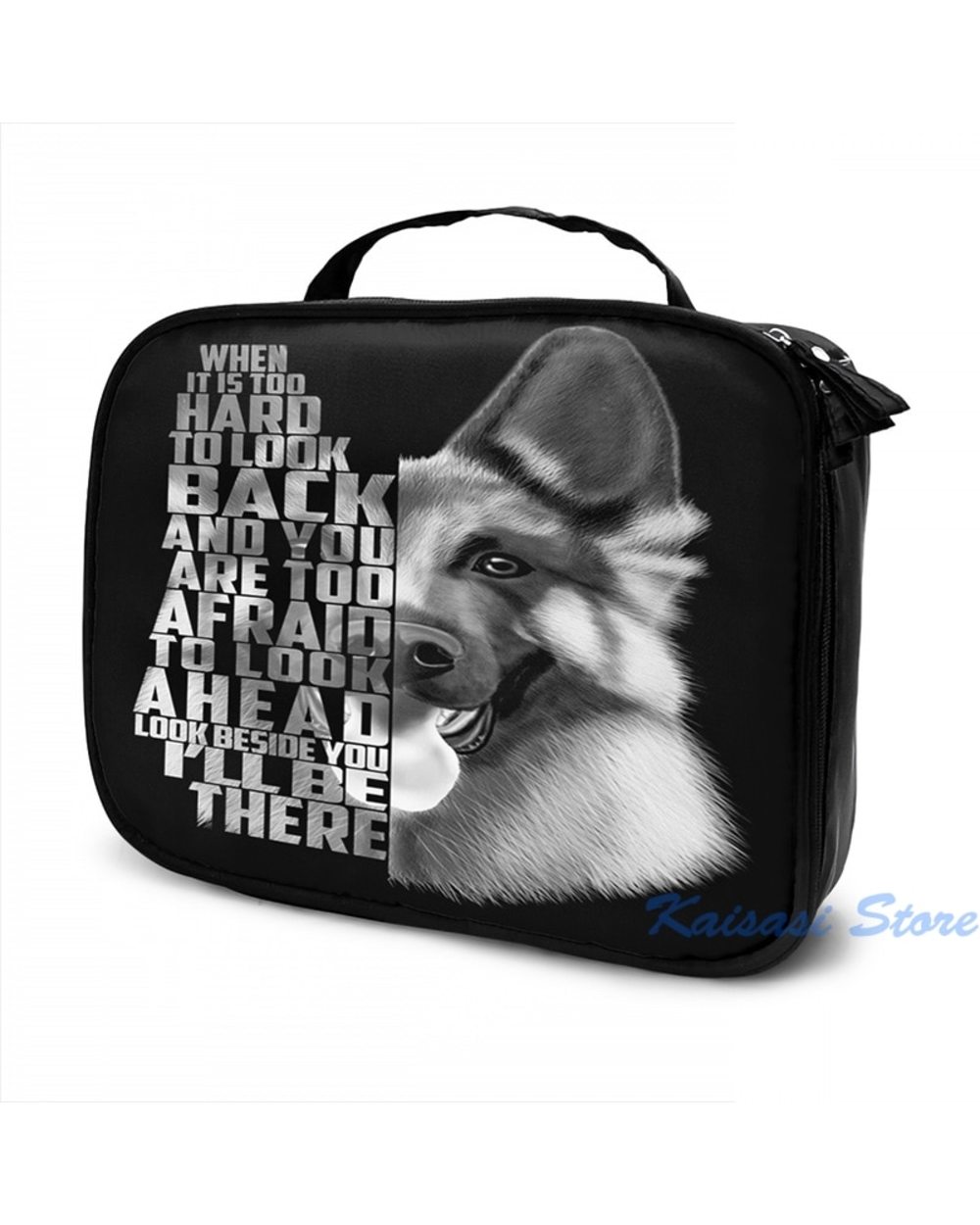 German Shepherd Quote,German Shepherd Black and white USB Charge Backpack School bags Travel laptop bag front-3