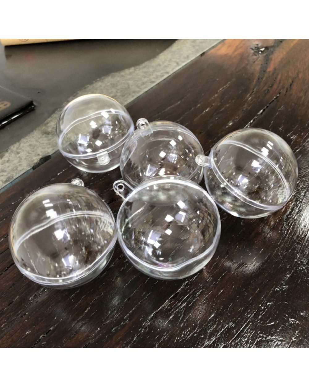 Christmas Clear Baubles Transparent Craft Fillable Ball Plastic Home Decor Wedding Garden Tree front-4