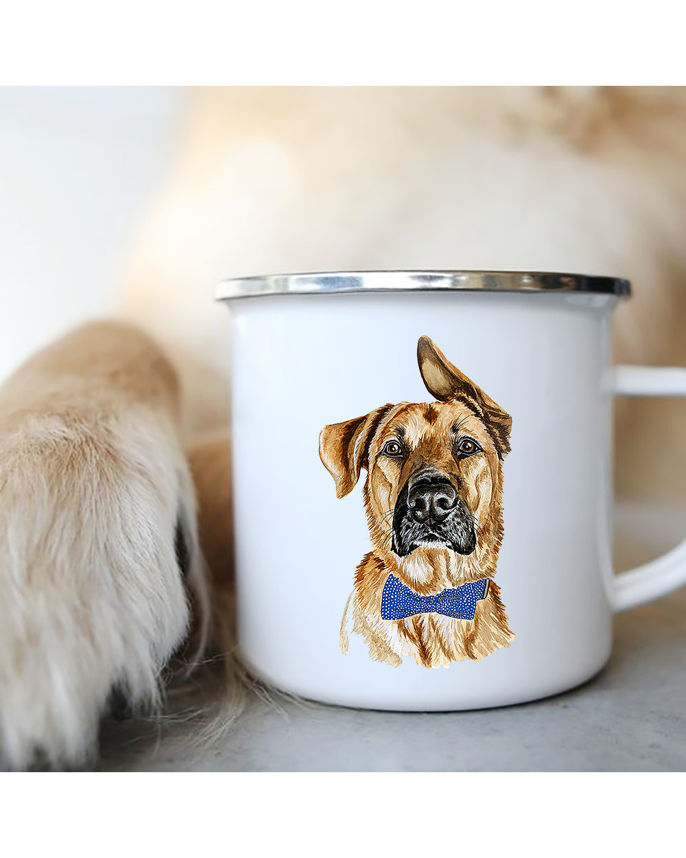Cartoon Dog Enamel Coffee Tea Mugs Camping Water Mug Best Friend Gifts front-1