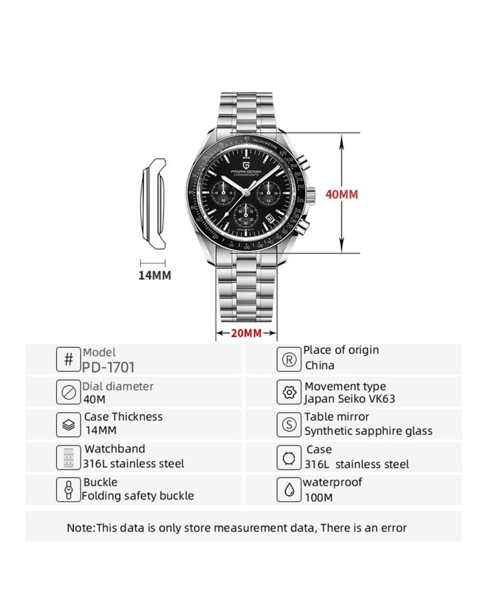 Watches Top Luxury Quartz Watch For Men Automatic Date Speed Chronograph Sapphire Mirror Wristwatch front-5