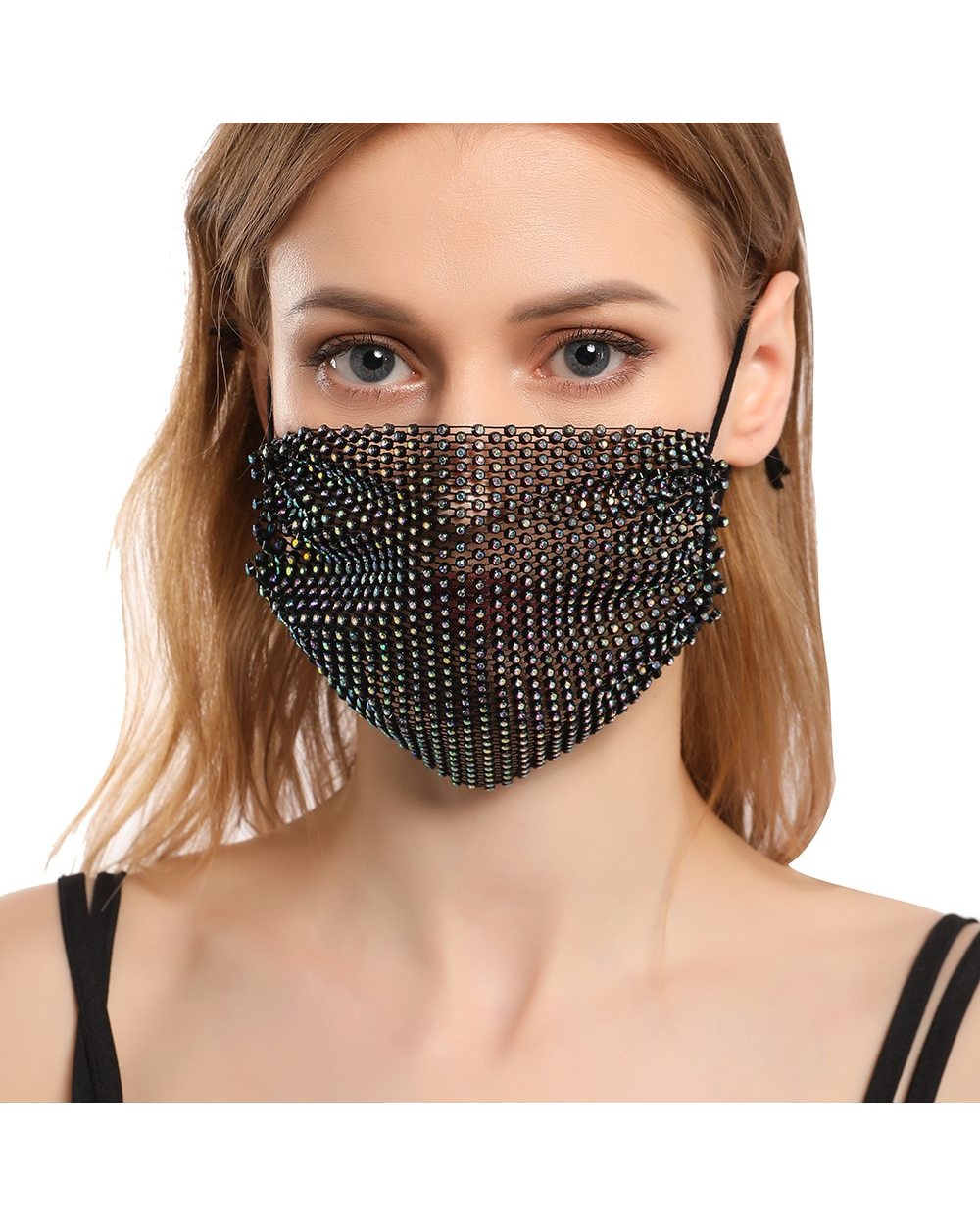 Shiny Rhinestone Mask front-3
