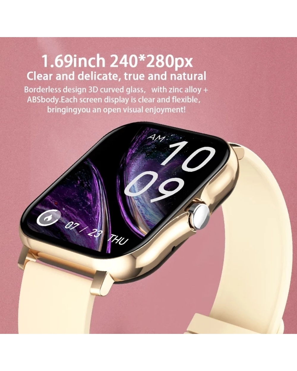 New Women Smart Watch Men Color Screen Full Touch Fitness Tracker Bluetooth Call Smart Clock Ladies Smartwatch Women front-1