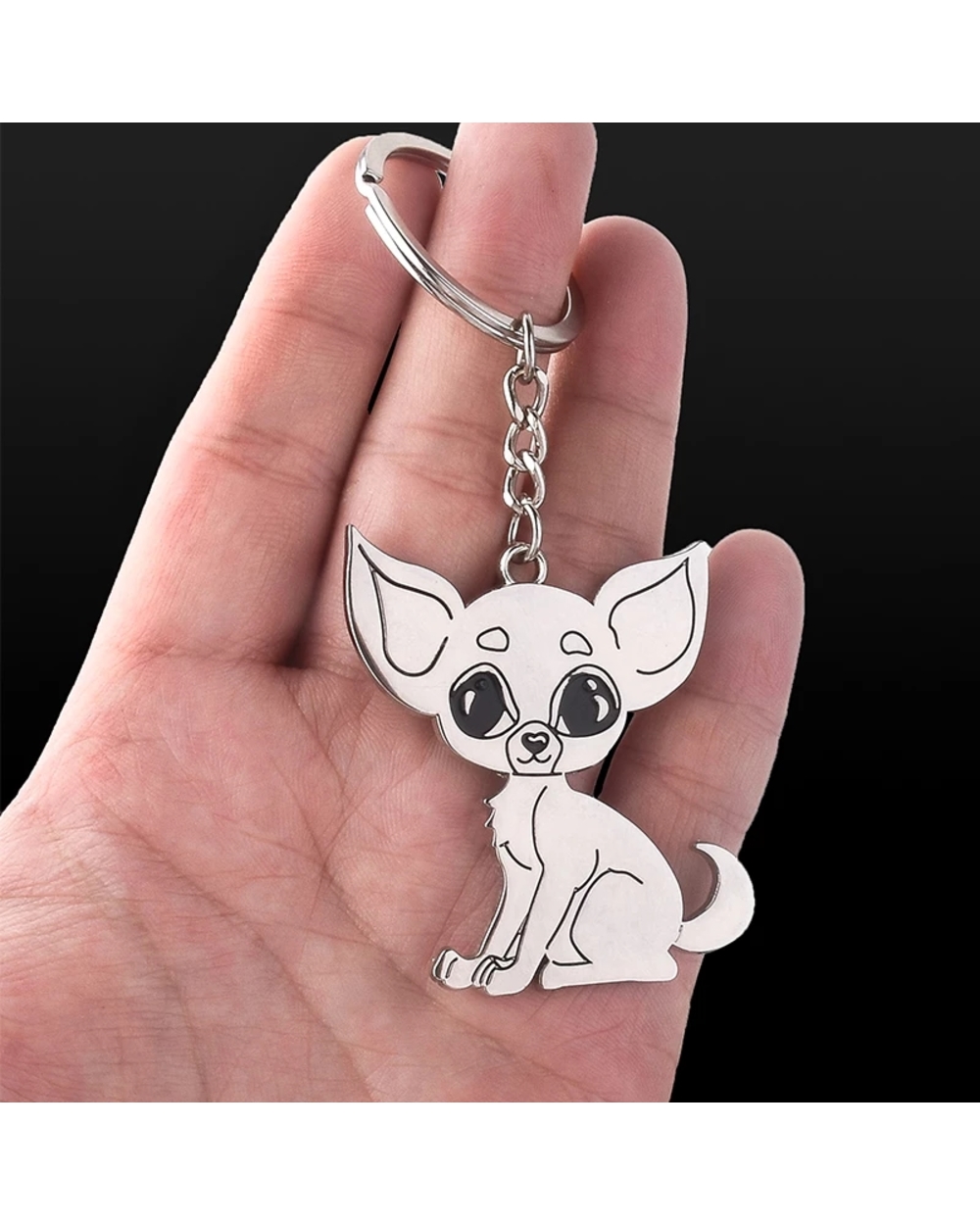 Chihuahua keychain for women dog key chain key holder high quality cute portachiavi chaveiro llaveros hombre bag charm front-1