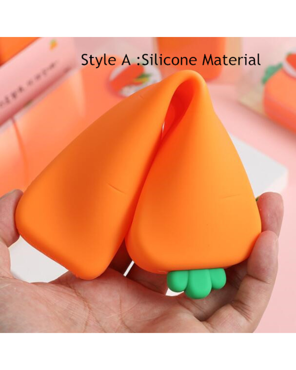 Sharkbang Creative Carrot Series Silicone Soft Pencil Case Penholder Organizer Bag Kawaii Stationery Set Kids Birthday front-1