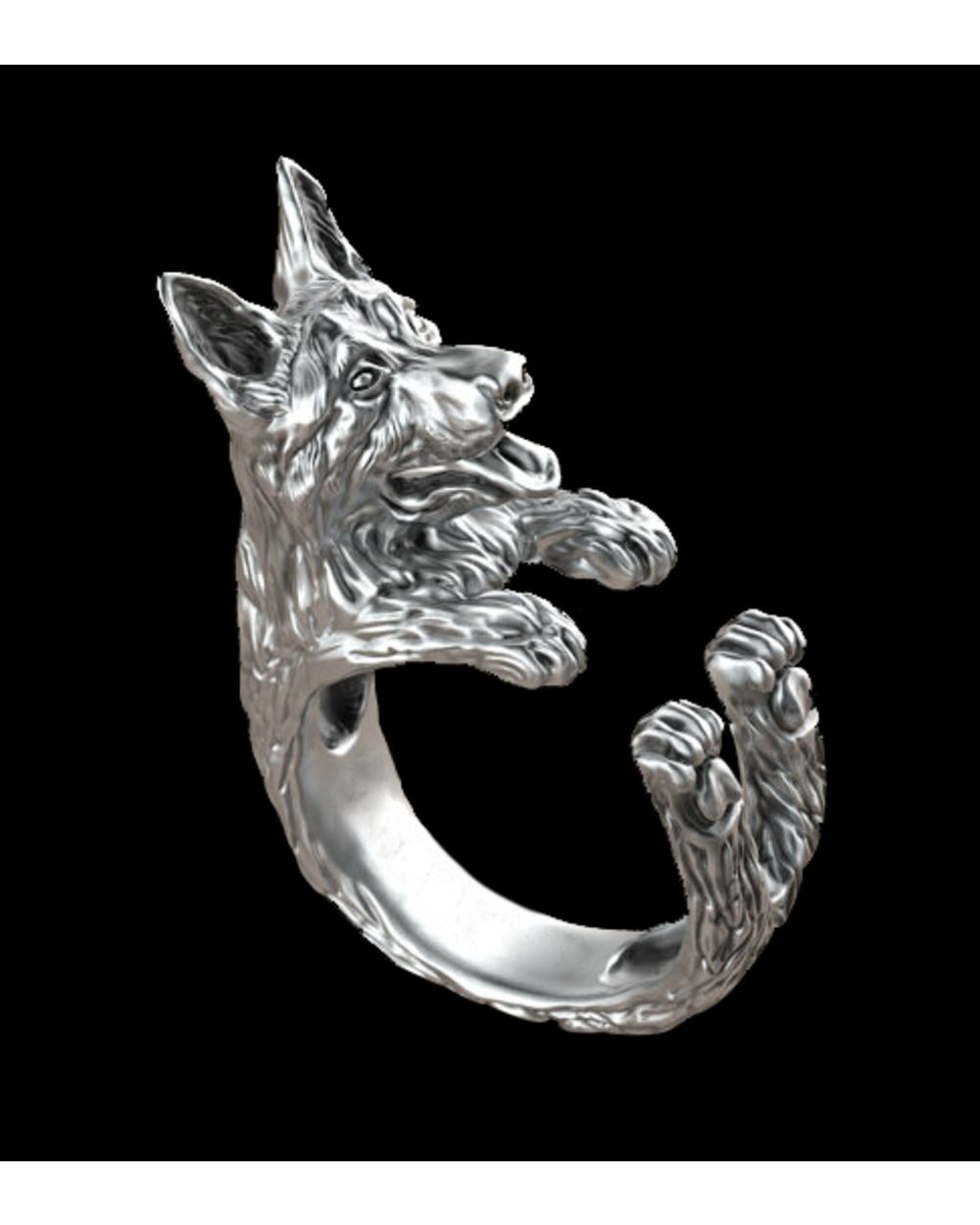 1pcs retro punk German Shepherd Ring hippie animal German Shepherd dog Ring summer jewelry for pet lovers front-0