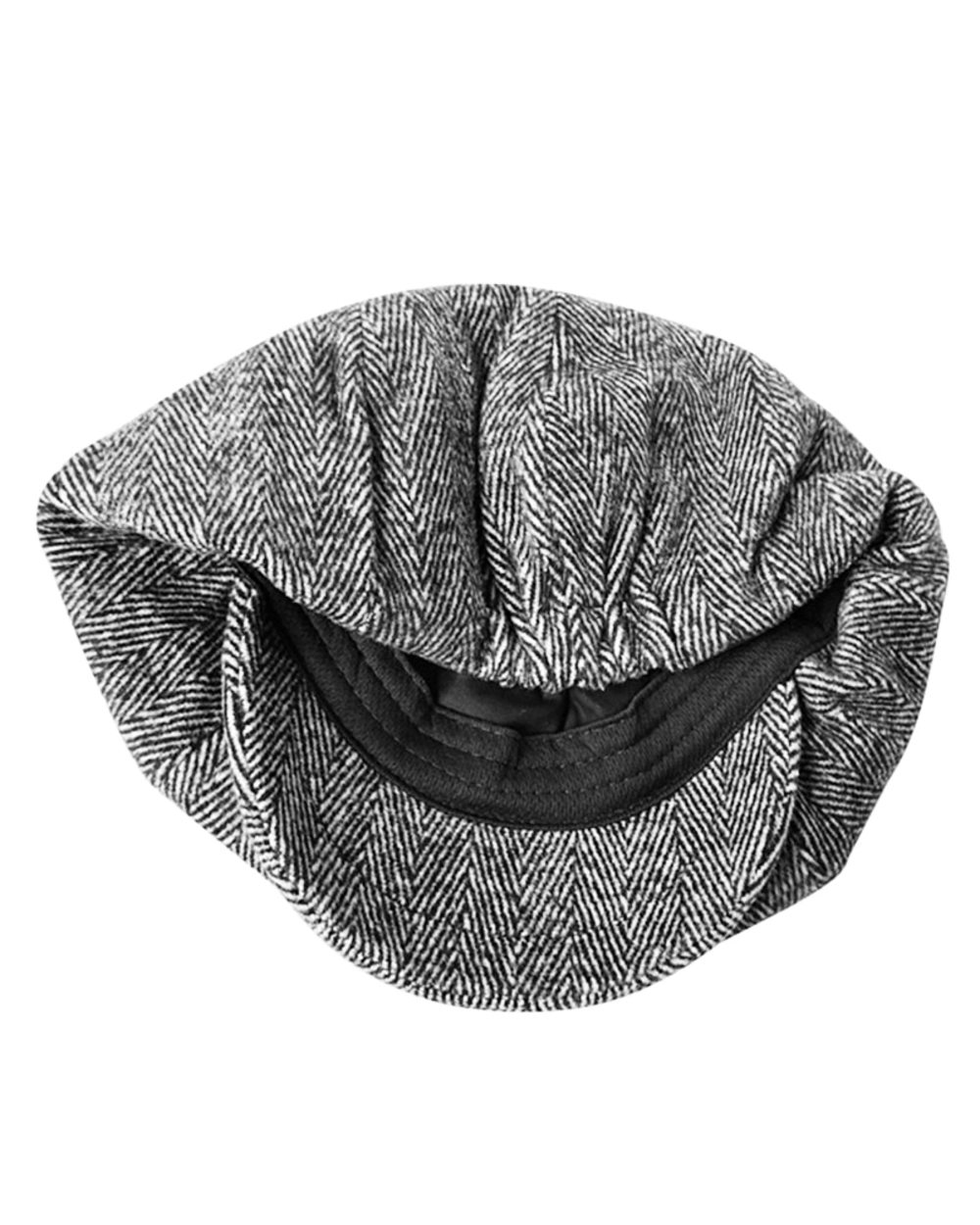 Wool Newsboy Cap Men Grey Herringbone Flat Caps Women Men British Painters Hat Soft Autumn Winter Hats Octagonal Cap Bl front-4