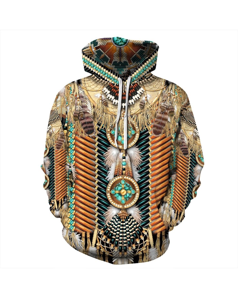 Native Tribal Totem Ethnic Hippie Men Women Pullover Hoodie Jackets Hooded Sweatshirt HSJ88 front-3