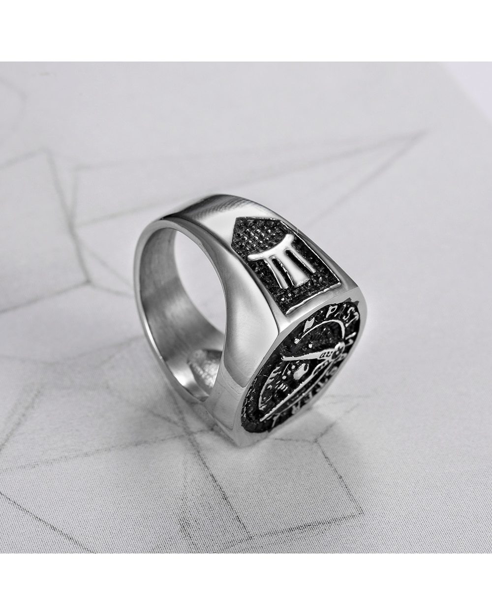 Freemasonry Past Master Stainless Steel Rings front-4